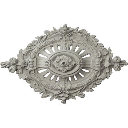 Ekena Millwork Antonio Ceiling Medallion, Hand-Painted Pot of Cream, 35 7/8"W x 22 1/2"H x 4 3/8"P CM35X22ANPCF
